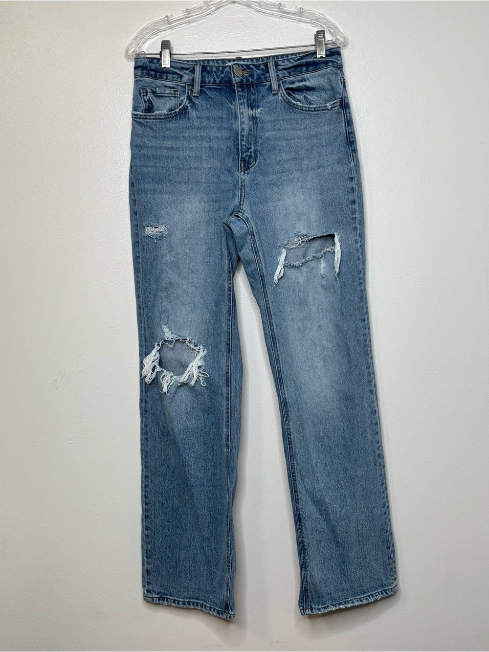 Vervet Satisfying High Rise Distressed Straight Leg Jeans Sz 29.